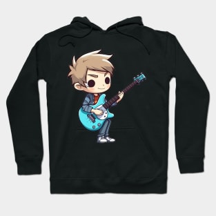 A boy playing his favourite guitar Hoodie